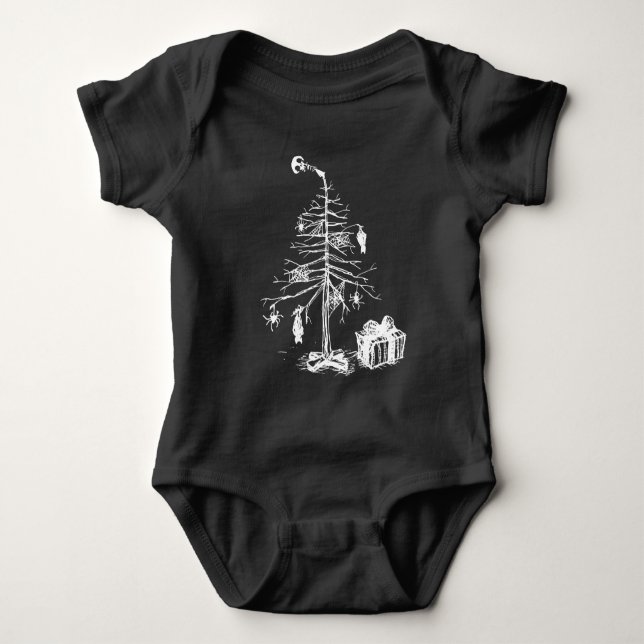 Gothischer Weihnachtsbaum Baby Strampler (Vorderseite)