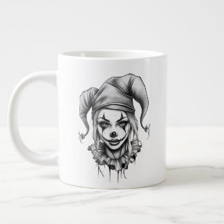 Gothisches Harlekin-Mädchen XXL-Kaffeetasse Jumbo-Tasse