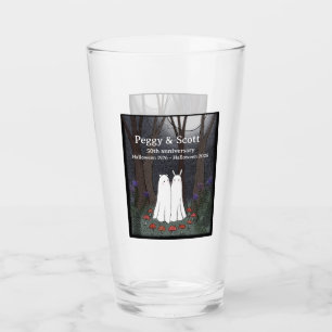 Gothisches Paar Halloween-Hochzeit Jubiläum Benutz Glas