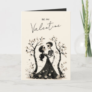 Gothisches Skelett-Paar dunkle romantische Valenti Feiertagskarte