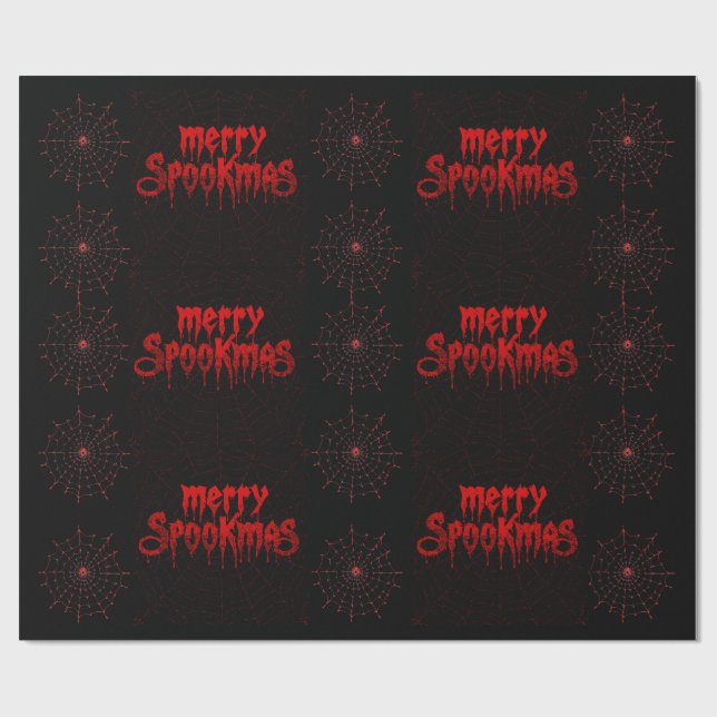 Gothmas Bold Red Script on Black Goth Christmas Geschenkpapier (Flach)