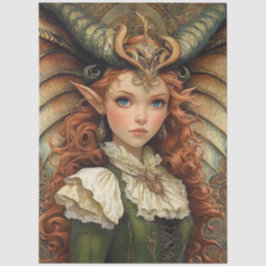 Gothological Mythological Nymph Fantasy Dragon Gir Seidenpapier
