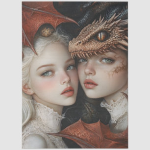 Gothological Mythological Nymph Fantasy Dragon Seidenpapier