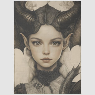 Gothological Mythological Nymph Fantasy Dragon Seidenpapier