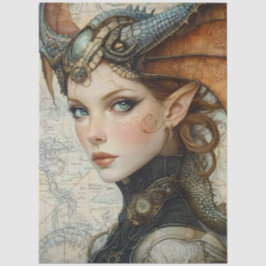 Gothological Mythological Nymph Fantasy Dragon Seidenpapier