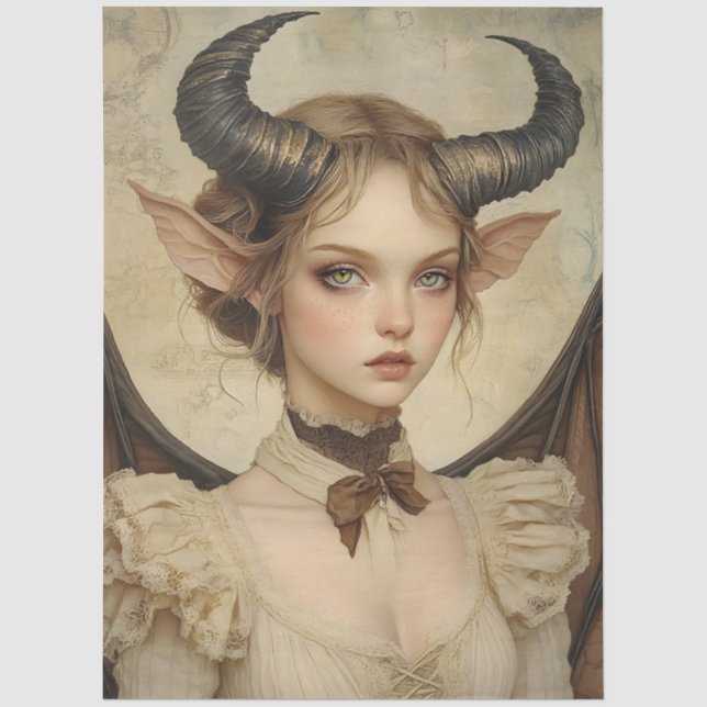 Gothological Mythological Nymph Fantasy Dragon Seidenpapier (Vorderseite)
