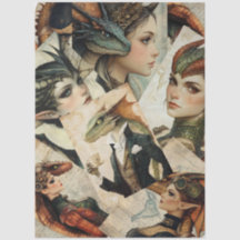 Gothology Nymph Fantasy Dragon Collage