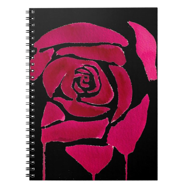 Gotische abstrakte Rose Aquarellkunst Notizblock (Vorderseite)
