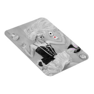 Gotische Alice im Wunderland fallendes Magnet