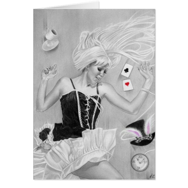 Gotische Alice im Wunderland FallingCard (Vorne)