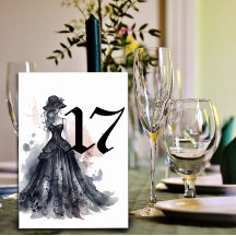 Gotische Aquarellfarben Blütenschwarz Hochzeitstis