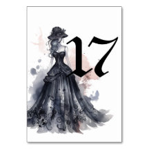 Gotische Aquarellfarben Blütenschwarz Hochzeitstis
