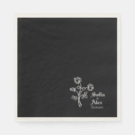 Gotische Aquarellfarben-Rose Serviette