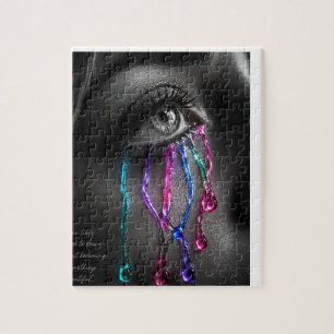 Götische Augen-Kunstpuzzle mit Juwelen-Tränen