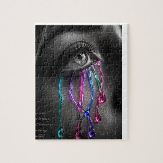 Götische Augen-Kunstpuzzle mit Juwelen-Tränen