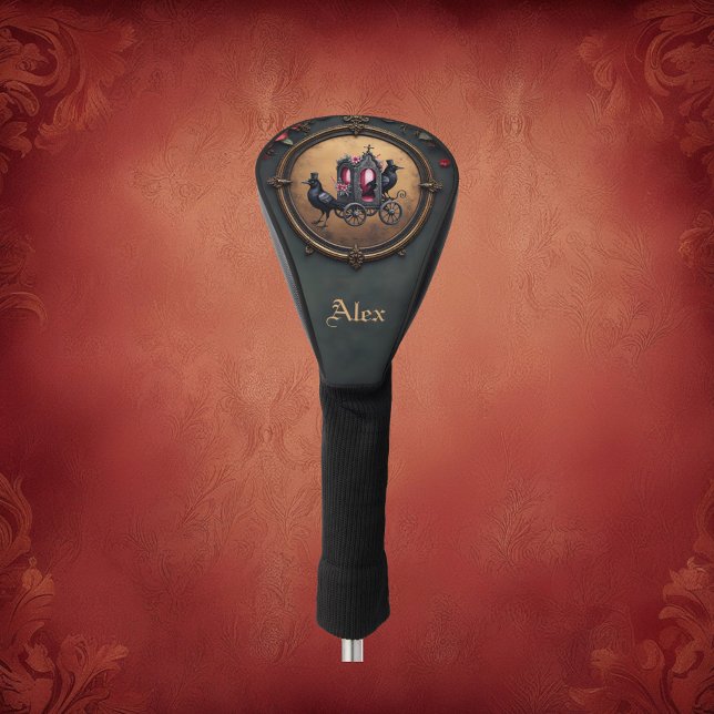Gotische Beförderung mit Rädern und Rose. Golf Headcover (Von Creator hochgeladen)