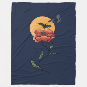 Gotische Blume Fleecedecke