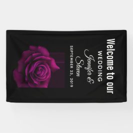 Gotische Blume mit Lila Rote Rose Begrüßung Banner