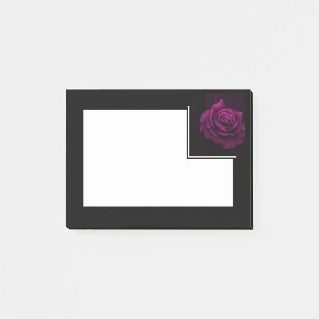 Gotische Blume mit Lila Rote Rose Post-it Klebezettel (Vorderseite)