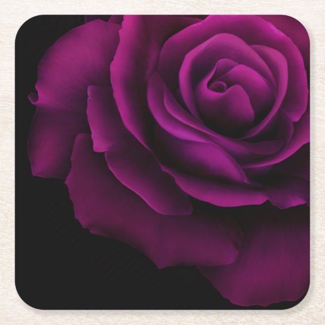 Gotische Blume mit Lila Rote Rose Rechteckiger Pappuntersetzer (Vorderseite)