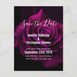 Gotische Blume mit Lila Rote Rose Save the Date Postkarte