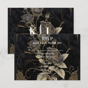 Gotische Blumen RSVP Karte