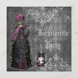 Gotische Bride Skeleton Shabby Chic Bachelorette Einladung