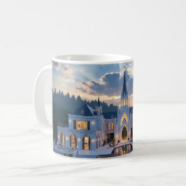 Gotische Burg bei Dämmerung – Luxus-Natur-Tassende Kaffeetasse