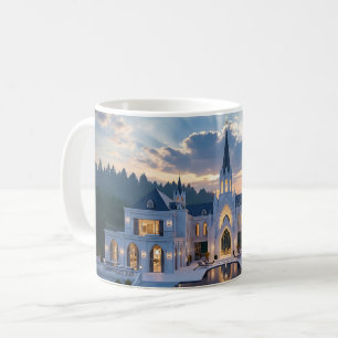 Gotische Burg bei Dämmerung – Luxus-Natur-Tassende Kaffeetasse