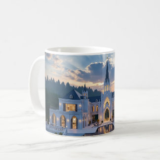 Gotische Burg bei Dämmerung – Luxus-Natur-Tassende Kaffeetasse