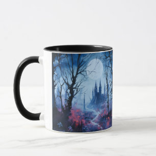 Gotische Burg und Forest Fantasy Halloween Tasse