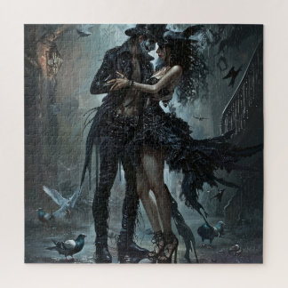 Gotische Couple Embrace in der Straße