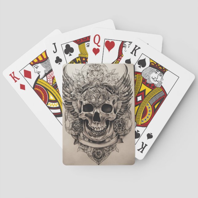 Gotische Decks: Skulpturenklassische Spielkarten (Rückseite)