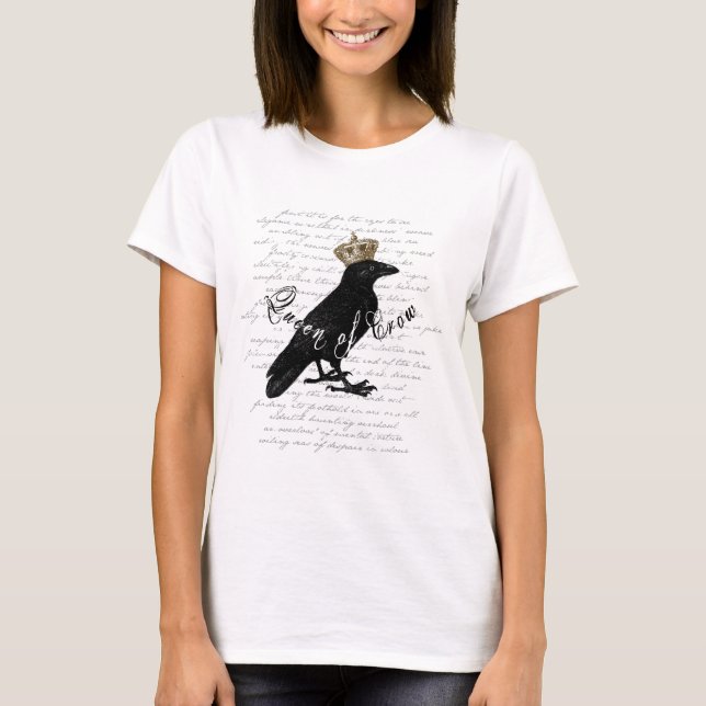 Gotische der Entwurfs-"Königin Krähe" T-Shirt (Vorderseite)