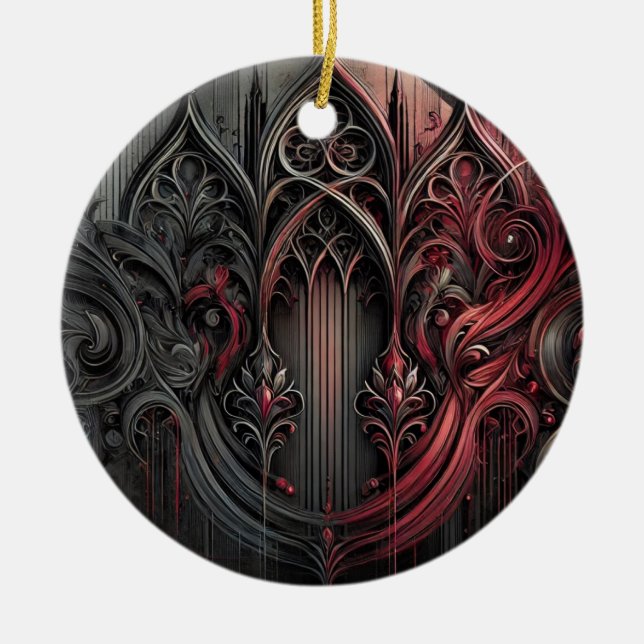 Gotische Elegance Keramik Ornament (Vorne)