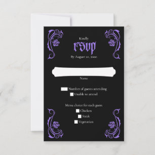 Gotische Elegante Rose Hochzeit RSVP Karte