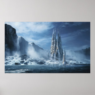 Gotische Fantasie oder entzückender Tempel Poster