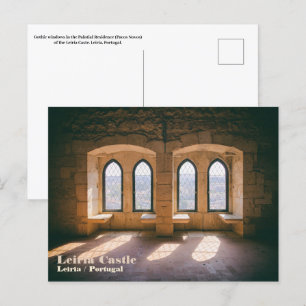 Gotische Fenster im Schloss Leiria Postkarte