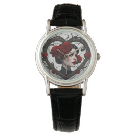 Gotische Frau im Herzen Armbanduhr