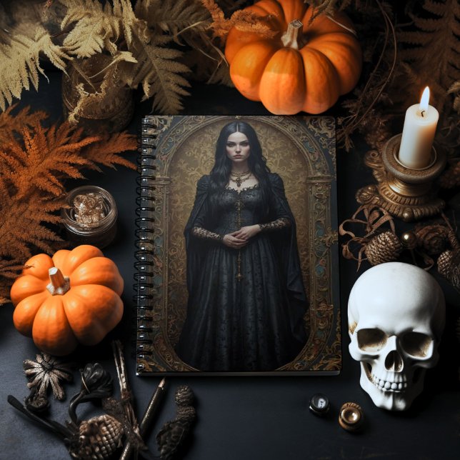 Gotische Frau im Verzierten Rahmen Notizblock (Von Creator hochgeladen)