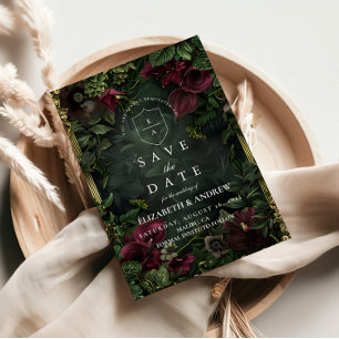 Gotische Gartenhochzeitsromanze Save The Date