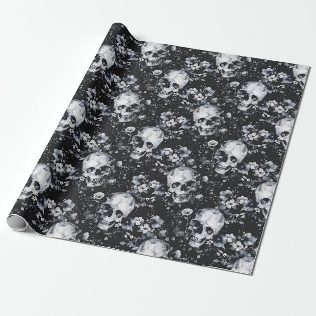 Gotische Gartenschnecken und Blumengoten Sommer Geschenkpapier (Ungerollt)