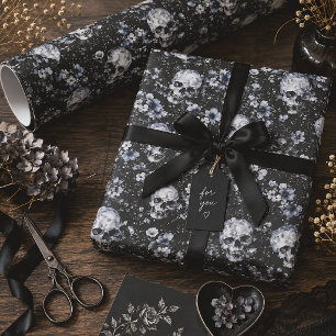 Gotische Gartenschnecken und Blumengoten Sommer Geschenkpapier