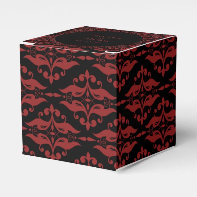 Gotische Gastgeschenk Hochzeit Box Rot und Schwarz Geschenkschachtel (Vorderseite)