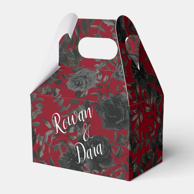 Gotische Gastgeschenk Hochzeit mit roter und schwa Geschenkschachtel (Vorderseite)