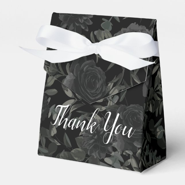 Gotische Gastgeschenk Hochzeit mit weißer und schw Geschenkschachtel (Vorderseite)