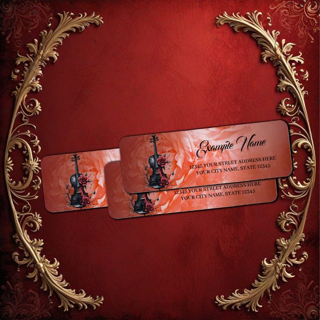 Gotische Geigenblüte mit rote Rosen (Von Creator hochgeladen)