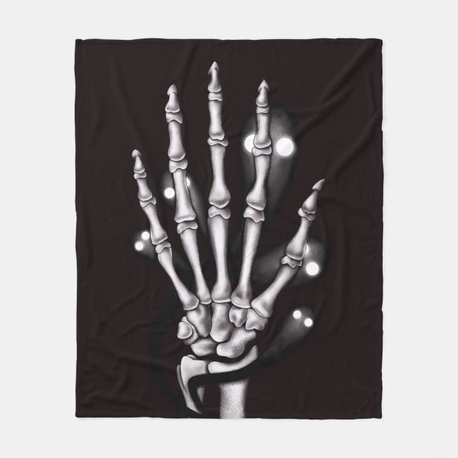 Gotische Geister Skeletthand Fleecedecke (Vorderseite)