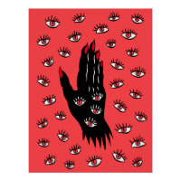 Gotische Halloween Art - Schwarze Hand Spooky Eyes
