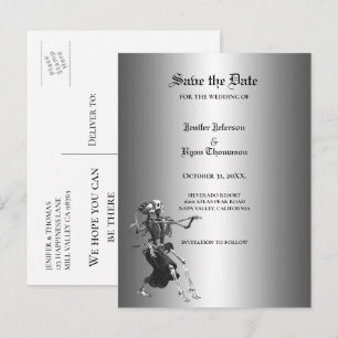 Gotische Halloween-Hochzeit Save-the-Date-Postkart Ankündigungspostkarte
